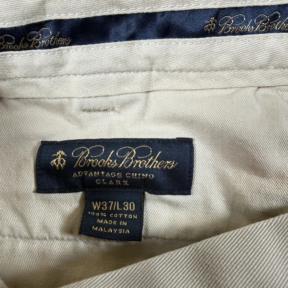 Brooks Brothers Pants Men's 37x30 Beige Clark Advantage Chino Straight Leg